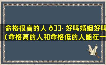 命格很高的人 🕷 好吗婚姻好吗（命格高的人和命格低的人能在一起吗）